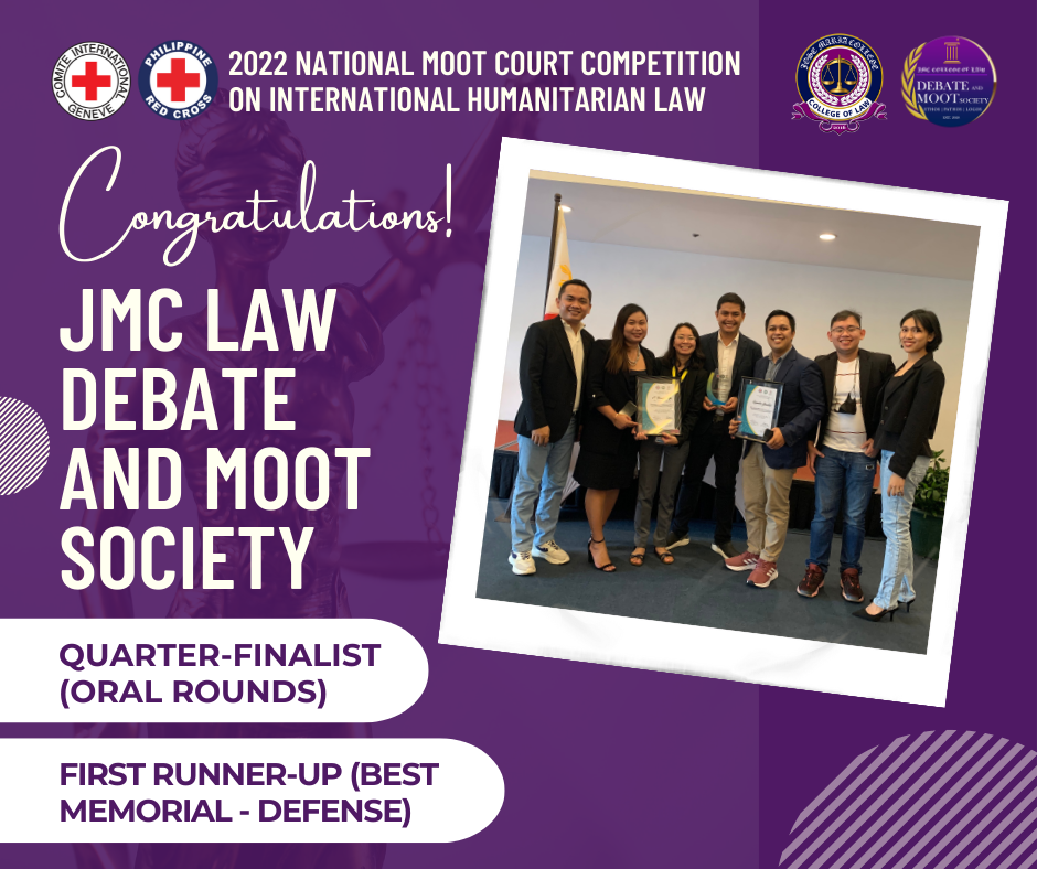 JMC Law Debate and Moot Society (DMS) bags quarter-finalist, 1st-runner up awards